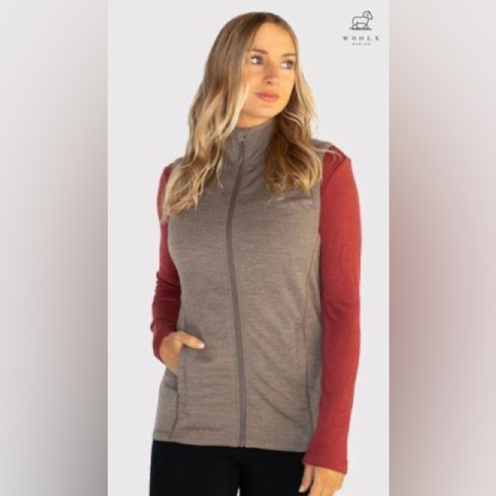 Women's Taupe Blake Vest by Woolx